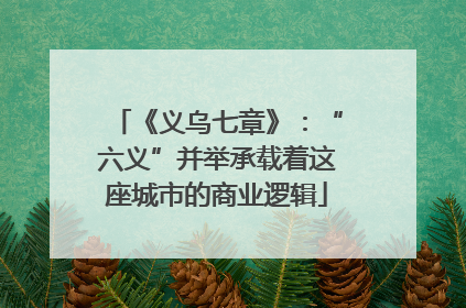 《义乌七章》：“六义”并举承载着这座城市的商业逻辑