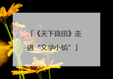 《天下良田》走进“文学小镇”