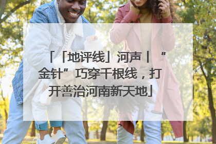 「地评线」河声丨“金针”巧穿千根线，打开善治河南新天地