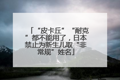 “皮卡丘”“耐克”都不能用了，日本禁止为新生儿取“非常规”姓名