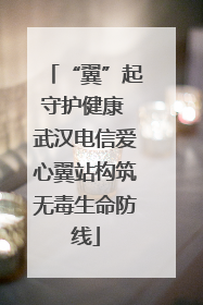 “翼”起守护健康 武汉电信爱心翼站构筑无毒生命防线
