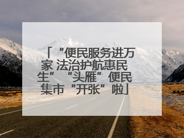 “便民服务进万家 法治护航惠民生”“头雁”便民集市“开张”啦
