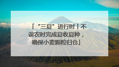 “三夏”进行时丨不误农时完成夏收夏种，确保小麦颗粒归仓