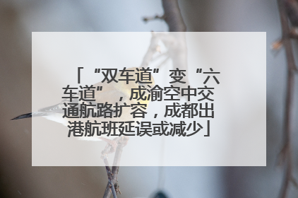“双车道”变“六车道”，成渝空中交通航路扩容，成都出港航班延误或减少