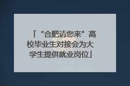 “合肥请您来”高校毕业生对接会为大学生提供就业岗位