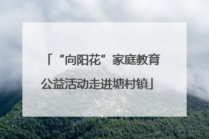 “向阳花”家庭教育公益活动走进塘村镇