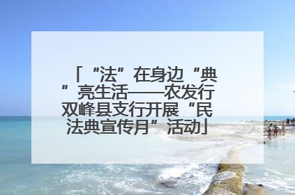 “法”在身边“典”亮生活——农发行双峰县支行开展“民法典宣传月”活动