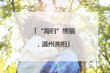 “海归”熊猫，温州亮相