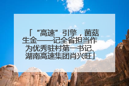 “高速”引擎，菌菇生金——记全省担当作为优秀驻村第一书记、湖南高速集团肖兴旺