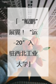 “鲲鹏”展翼！“运-20”入驻西北工业大学