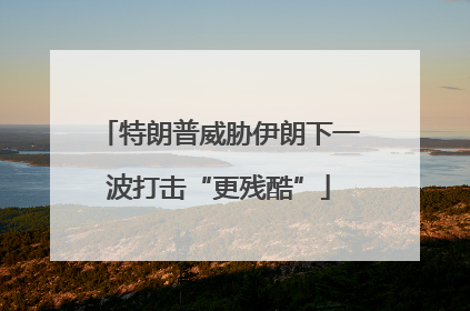 特朗普威胁伊朗下一波打击“更残酷”