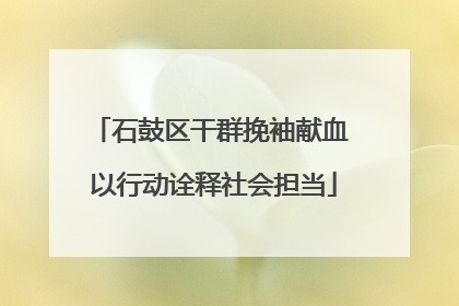 石鼓区干群挽袖献血 以行动诠释社会担当