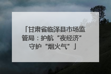 甘肃省临泽县市场监管局：护航“夜经济” 守护“烟火气”