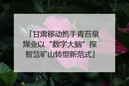 甘肃移动携手青苔泉煤业以“数字大脑”探智慧矿山转型新范式