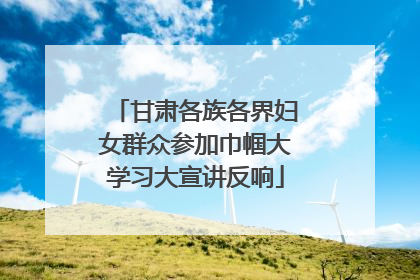 甘肃各族各界妇女群众参加巾帼大学习大宣讲反响