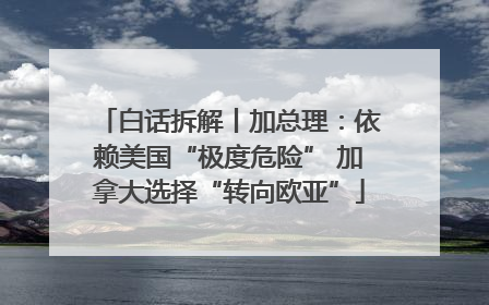 白话拆解丨加总理：依赖美国“极度危险” 加拿大选择“转向欧亚”