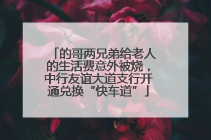 的哥两兄弟给老人的生活费意外被烧，中行友谊大道支行开通兑换“快车道”