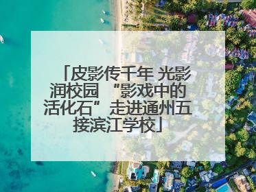 皮影传千年 光影润校园 “影戏中的活化石”走进通州五接滨江学校