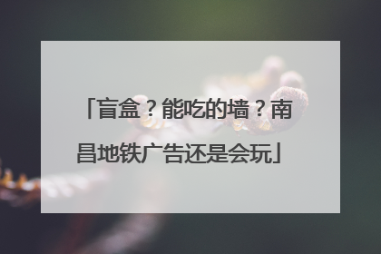 盲盒？能吃的墙？南昌地铁广告还是会玩