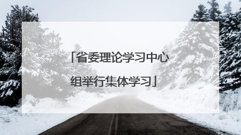 省委理论学习中心组举行集体学习