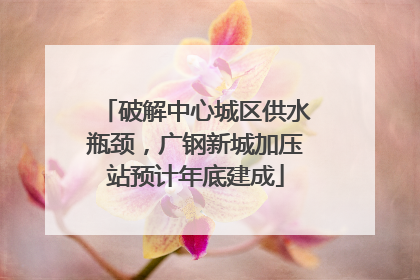 破解中心城区供水瓶颈，广钢新城加压站预计年底建成