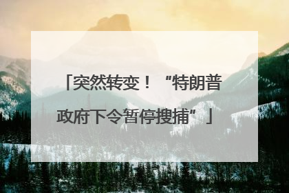 突然转变！“特朗普政府下令暂停搜捕”
