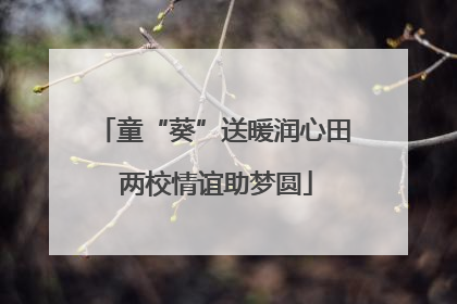 童“葵”送暖润心田 两校情谊助梦圆