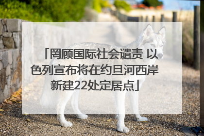 罔顾国际社会谴责 以色列宣布将在约旦河西岸新建22处定居点