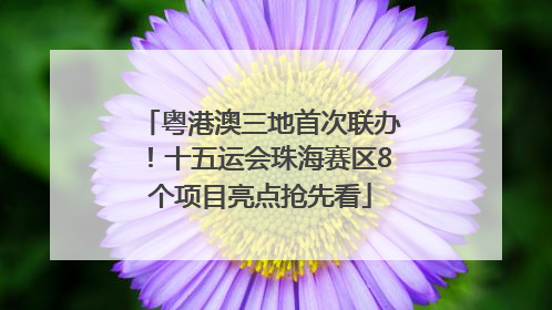 粤港澳三地首次联办！十五运会珠海赛区8个项目亮点抢先看