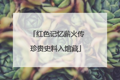 红色记忆薪火传 珍贵史料入馆藏