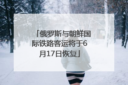 俄罗斯与朝鲜国际铁路客运将于6月17日恢复