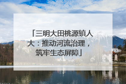 三明大田桃源镇人大：推动河流治理，筑牢生态屏障