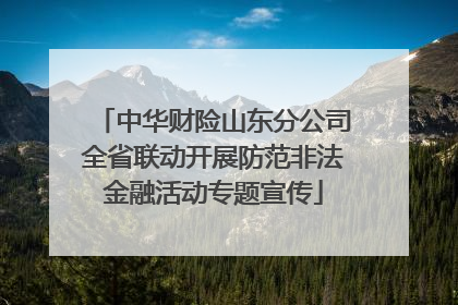 中华财险山东分公司全省联动开展防范非法金融活动专题宣传