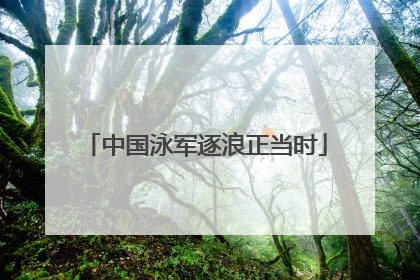 中国泳军逐浪正当时
