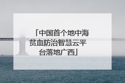 中国首个地中海贫血防治智慧云平台落地广西