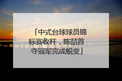 中式台球球员锦标赛收杆，陈喆首夺冠军完成蜕变