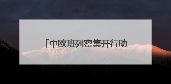 中欧班列密集开行助推“落地经济” 激活周边地区发展新动能