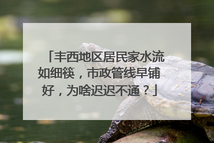 丰西地区居民家水流如细筷，市政管线早铺好，为啥迟迟不通？