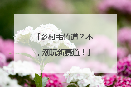 乡村毛竹道？不，潮玩新赛道！