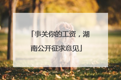 事关你的工资，湖南公开征求意见