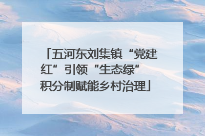 五河东刘集镇“党建红”引领“生态绿” 积分制赋能乡村治理