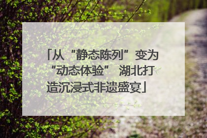 从“静态陈列”变为“动态体验” 湖北打造沉浸式非遗盛宴