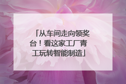 从车间走向领奖台！看这家工厂青工玩转智能制造