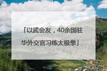 以武会友，40余国驻华外交官习练太极拳