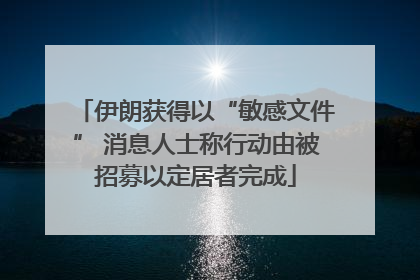 伊朗获得以“敏感文件” 消息人士称行动由被招募以定居者完成