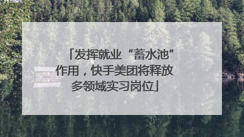 发挥就业“蓄水池”作用，快手美团将释放多领域实习岗位