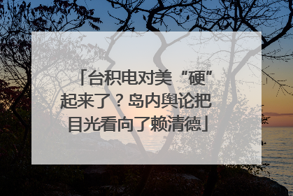 台积电对美“硬”起来了？岛内舆论把目光看向了赖清德