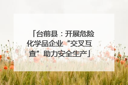 台前县：开展危险化学品企业“交叉互查”助力安全生产