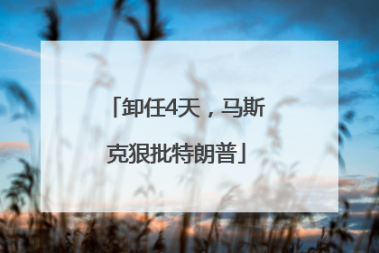 卸任4天，马斯克狠批特朗普