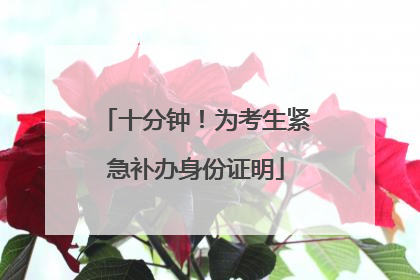 十分钟！为考生紧急补办身份证明